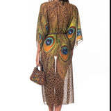 Kimono Lungo Peacock Animalier
