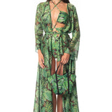 Kimono Lungo Foglia Zebra