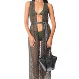 Gilet Maglia Larga Bronzo Lurex