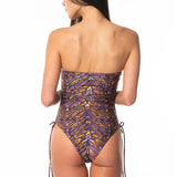 Sottogiacca / Costume Intero Coulisse Nappine Purple Python