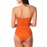 Sottogiacca / Costume Intero Fibbie Oro Shine Arancione