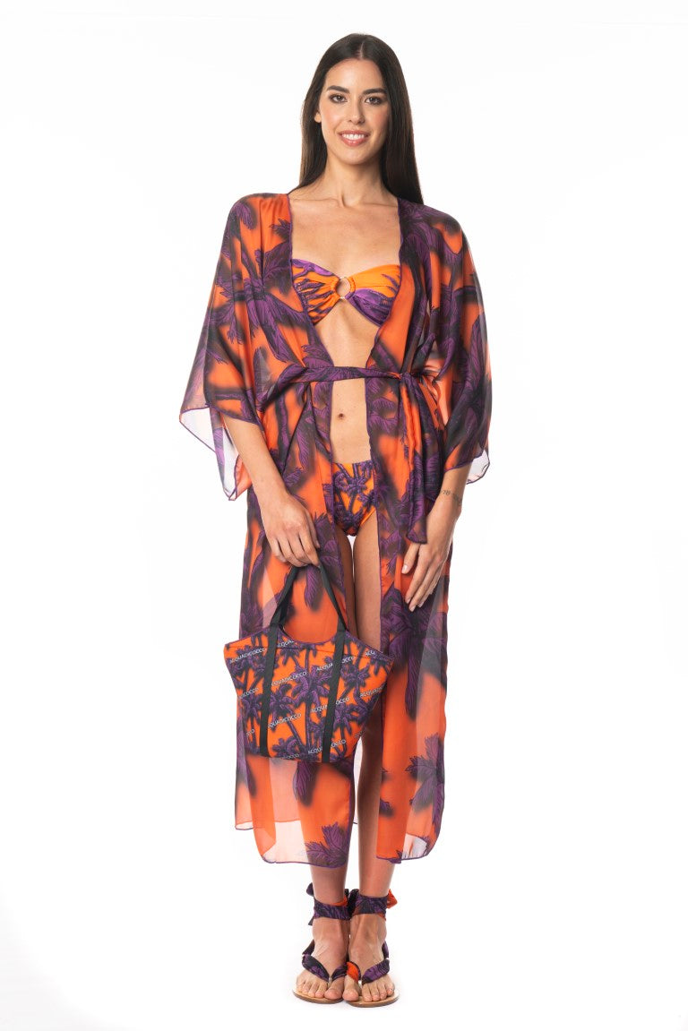 Kimono Lungo Palm And Sun