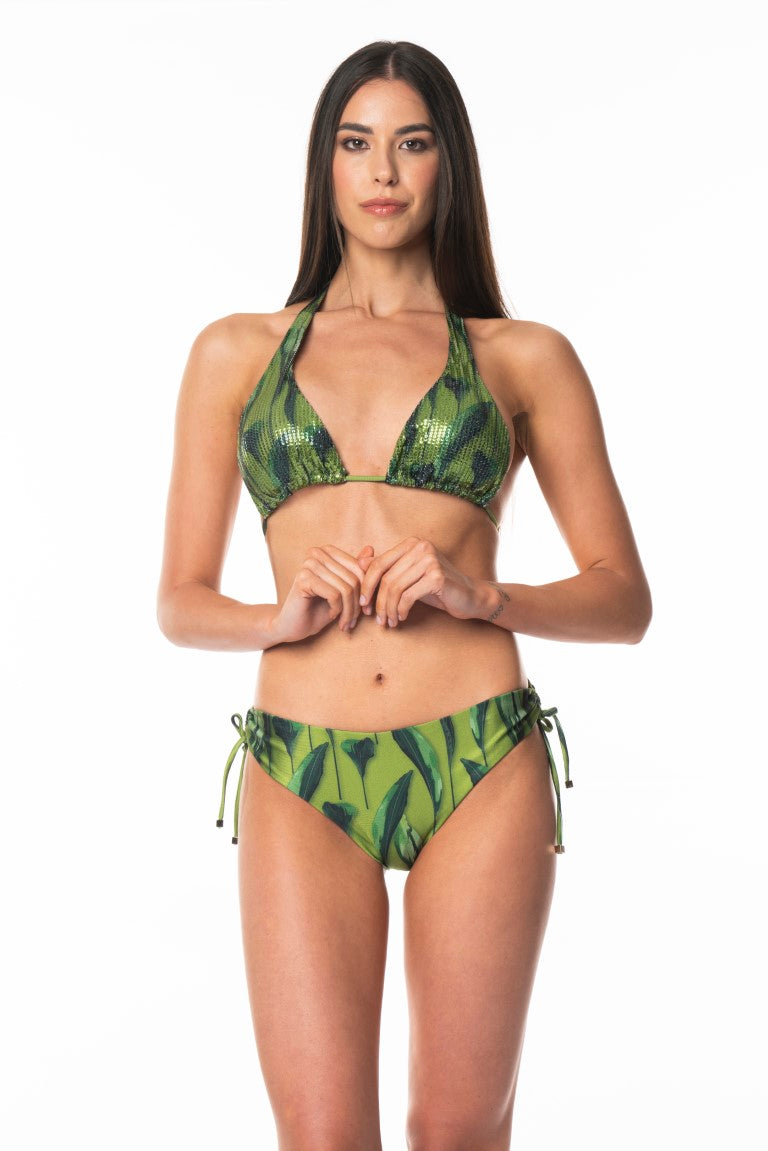 Bikini Americano Paillettes Green Luxury
