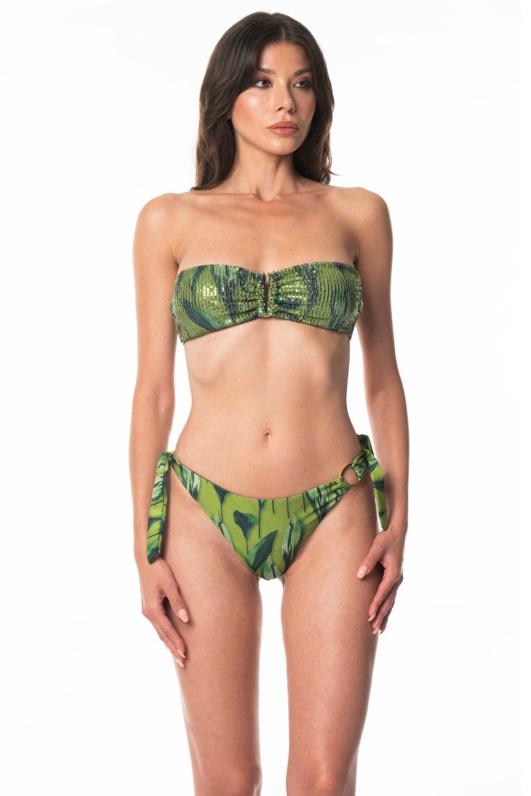 Bikini Fascia Paillettes Green Luxury