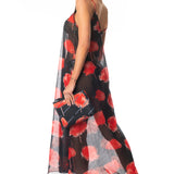 Vestito Lungo Black & White Flowers