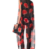 Gilet Black & White Flowers