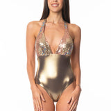 Sottogiacca / Costume Intero Paillettes Gold Foil