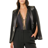 Sottogiacca / Intero Frangia Corallini Nero Piume