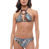 Bikini Triangolo Americano Animalier Anello Osso