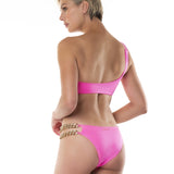 BIKINI MONOSPALLA CATENE ROSA SHOCKING