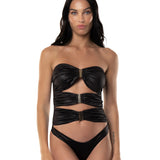 Sottogiacca / Intero Fibbie Effetto Seta Nero