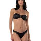 BIKINI FASCIA FIBBIA EFFETTO SETA NERO