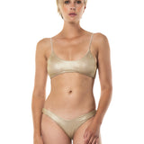 BIKINI CORPETTO RETE ORO LAMINATO
