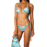 Bikini triangolo ciondolo/nappine Sky Flowers