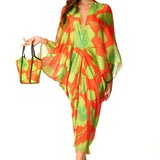 Caftano japan Green&flowers