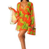 Kimono corto Green&flowers