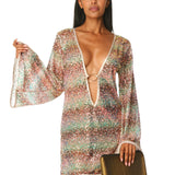 Abito manica lunga paillettes Sfumato