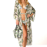 Kimono lungo White Garden