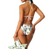 Bikini Americano Paillettes Glitter White Garden