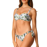 Bikini Fascia Push-Up Glitter White Garden