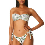 Bikini Fascia Paillettes Glitter White Garden