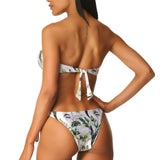 Bikini Fascia Paillettes Glitter White Garden