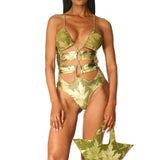 Intero Incrociato rete Glitter Green Magic