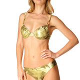 Bikini Push-Up passante oro Glitter Green Magic