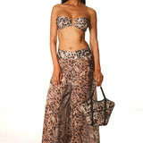 Pantalone largo Animalier Chic