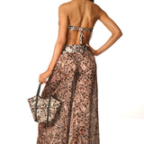 Pantalone largo Animalier Chic