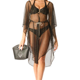 Caftano lungo rete nera