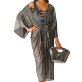 Kimono lungo argento