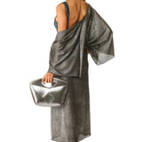 Kimono lungo argento