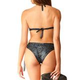 Bikini americano ferretto strass Silver