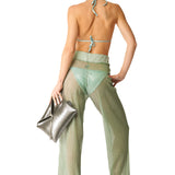 Pantalone largo plisse' Tiffany