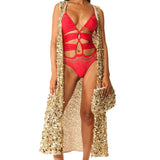 Gilet paillettes oro