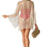 Kimono corto crochet paillettes oro