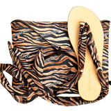 Sandalo schiava vero cuoio- Zebrato