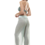 Wide Lame Green Trousers