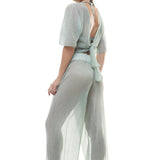 Maglia con Nodo Verde Lamè