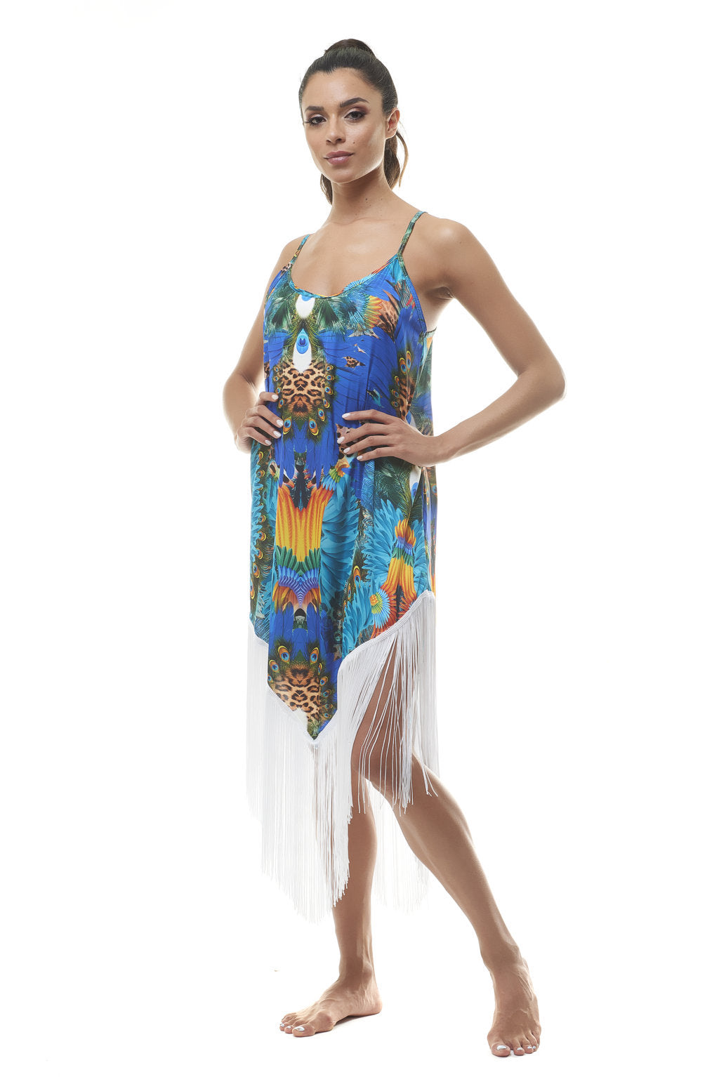 Peacock Fringed Dress