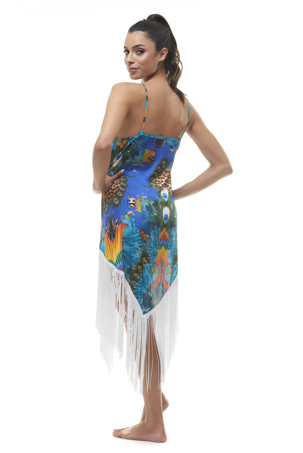 Peacock Fringed Dress