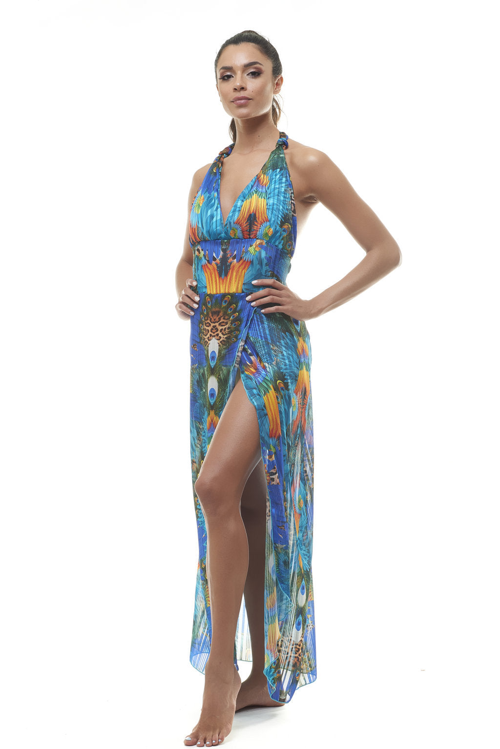 Peacock Wrap Dress