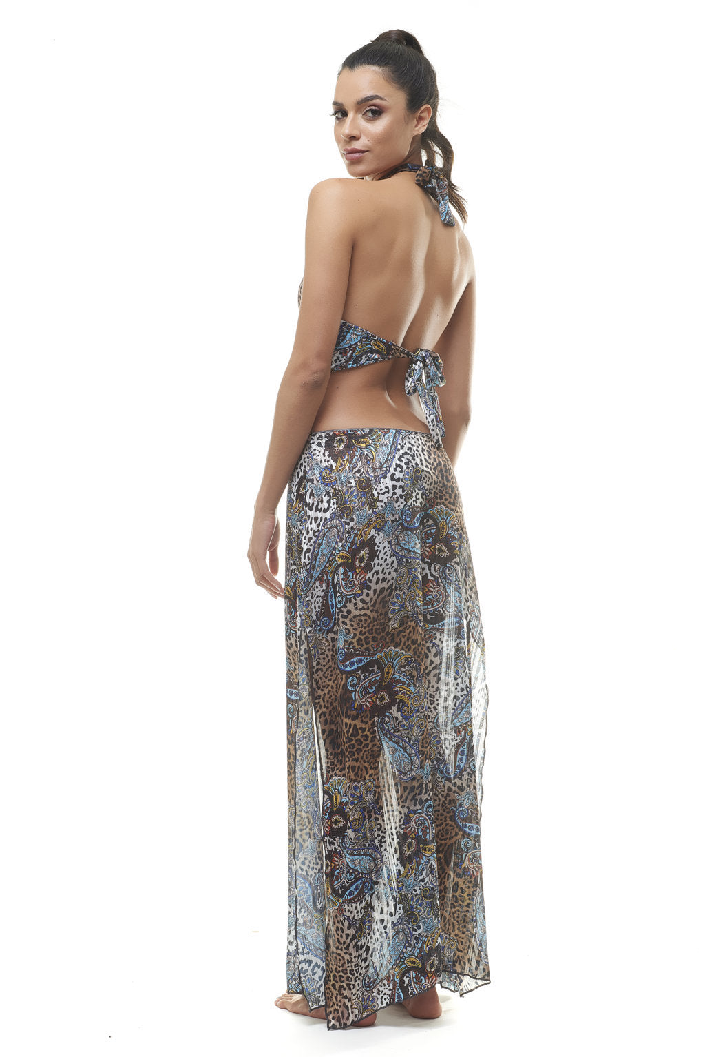 Long rhombus animalier dress