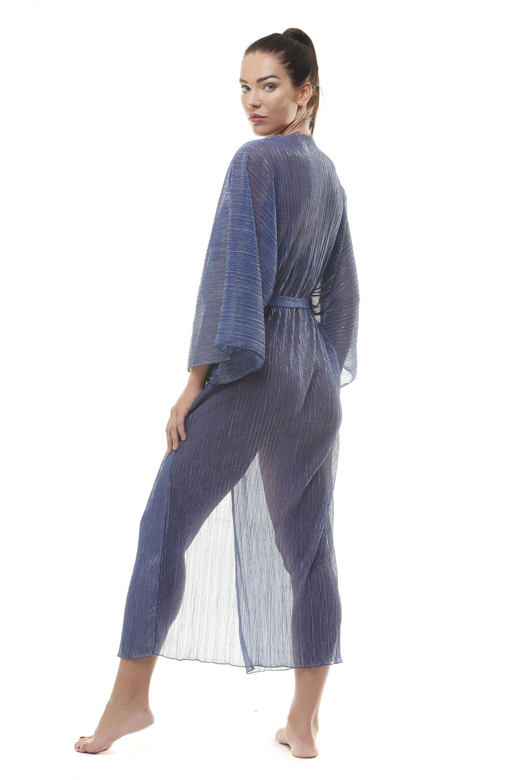 Kimono + Blue Lamè Belt