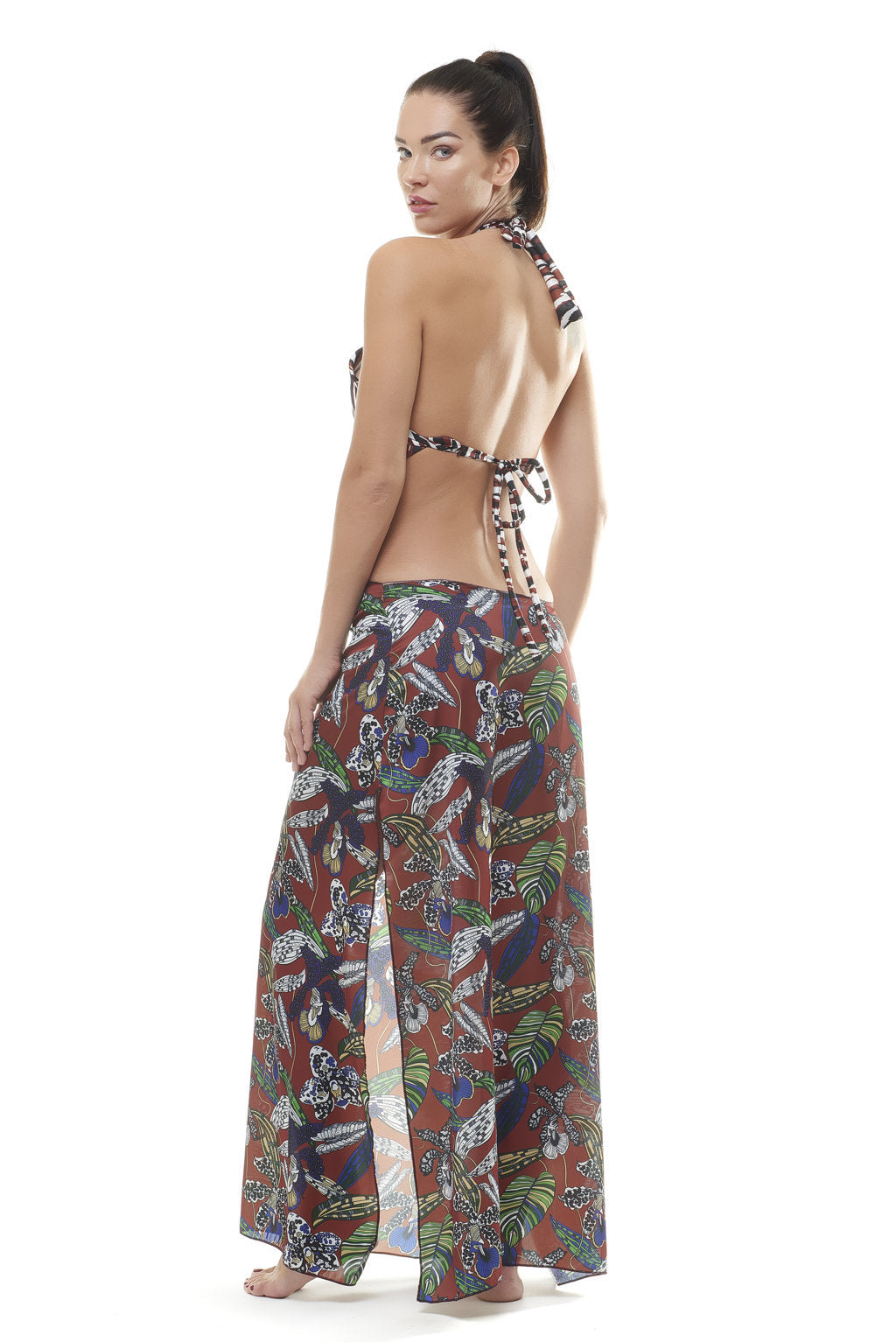 Zebra/Orchid Rhombus Long Dress