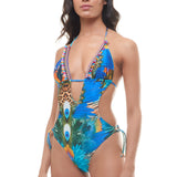 Intero Stringhe Scollato Pavone Passamaneria Nappine