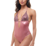 Intero Stringhe Paillettes Salmone