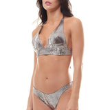 Laminated Python Bralette Bikini